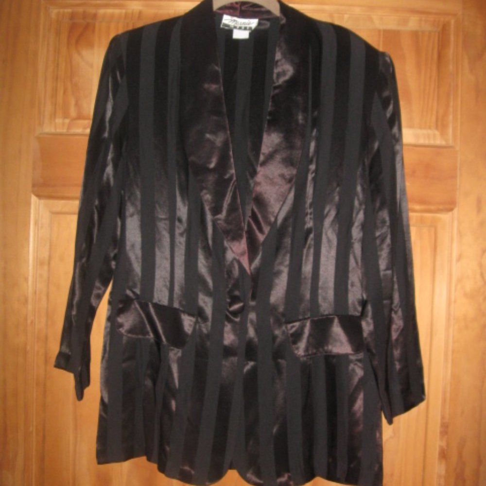 Marnie West Shiny Striped Blazer